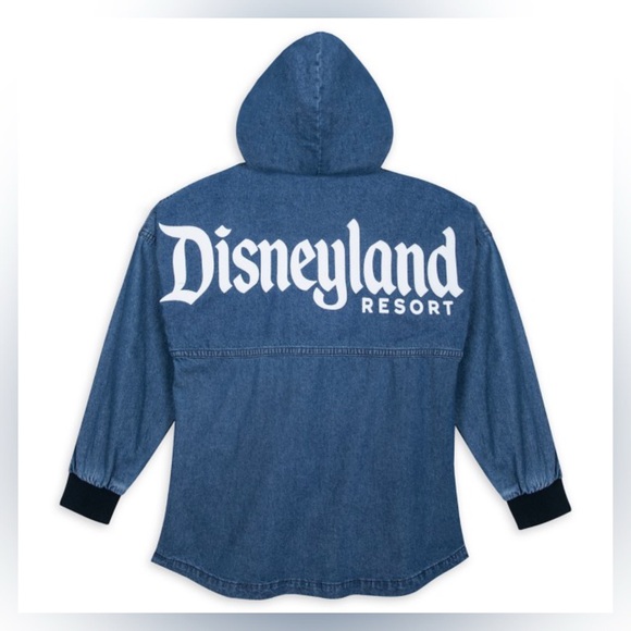 Rare Disneyland Parks Hooded Denim Spirit Jersey Size Small - Picture 1 of 13